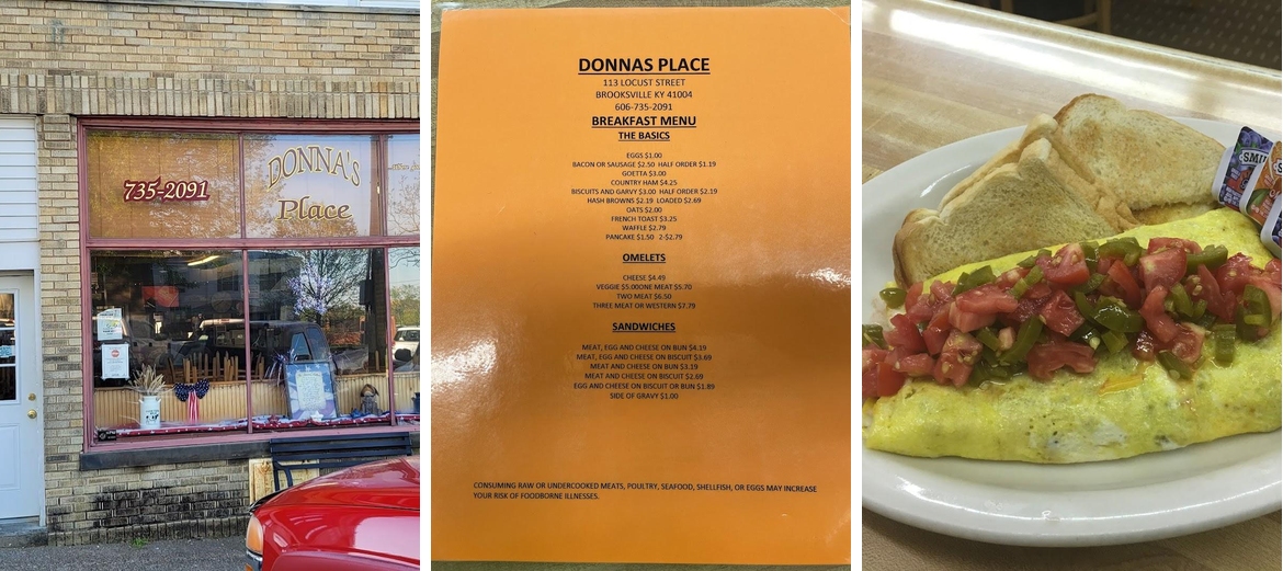 Donna's Place Menu