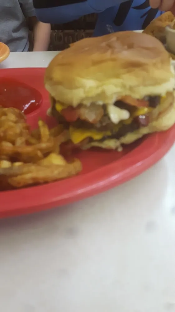 Double Bacon Cheeseburger and Curly Fries