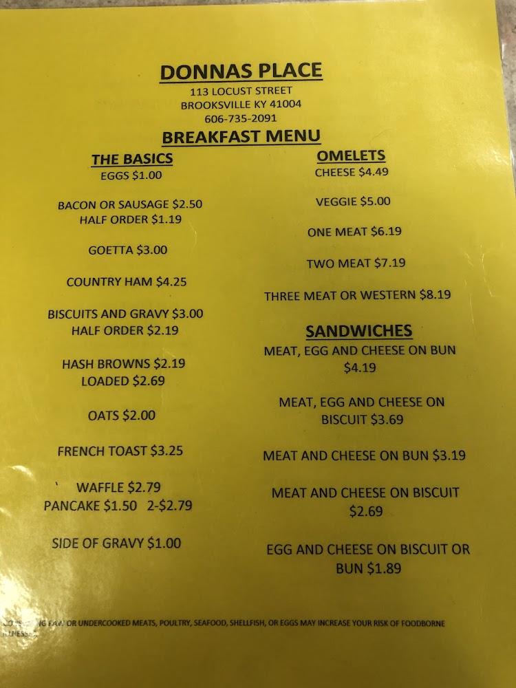 Donna's Place Menu image 4